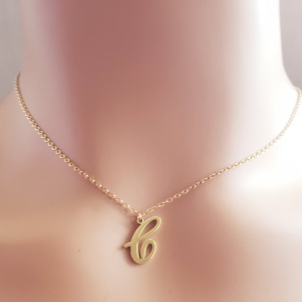 Initial C Gold Necklace